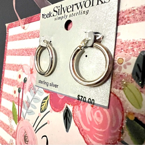 NEW STERLING SILVER HOOP EARRINGS!!  STAMPED 925 - Picture 2 of 3